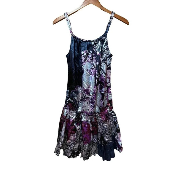 Desigual Y2K Vintage 90s Floral Tiered Party Dress Size Medium - Picture 1 of 7